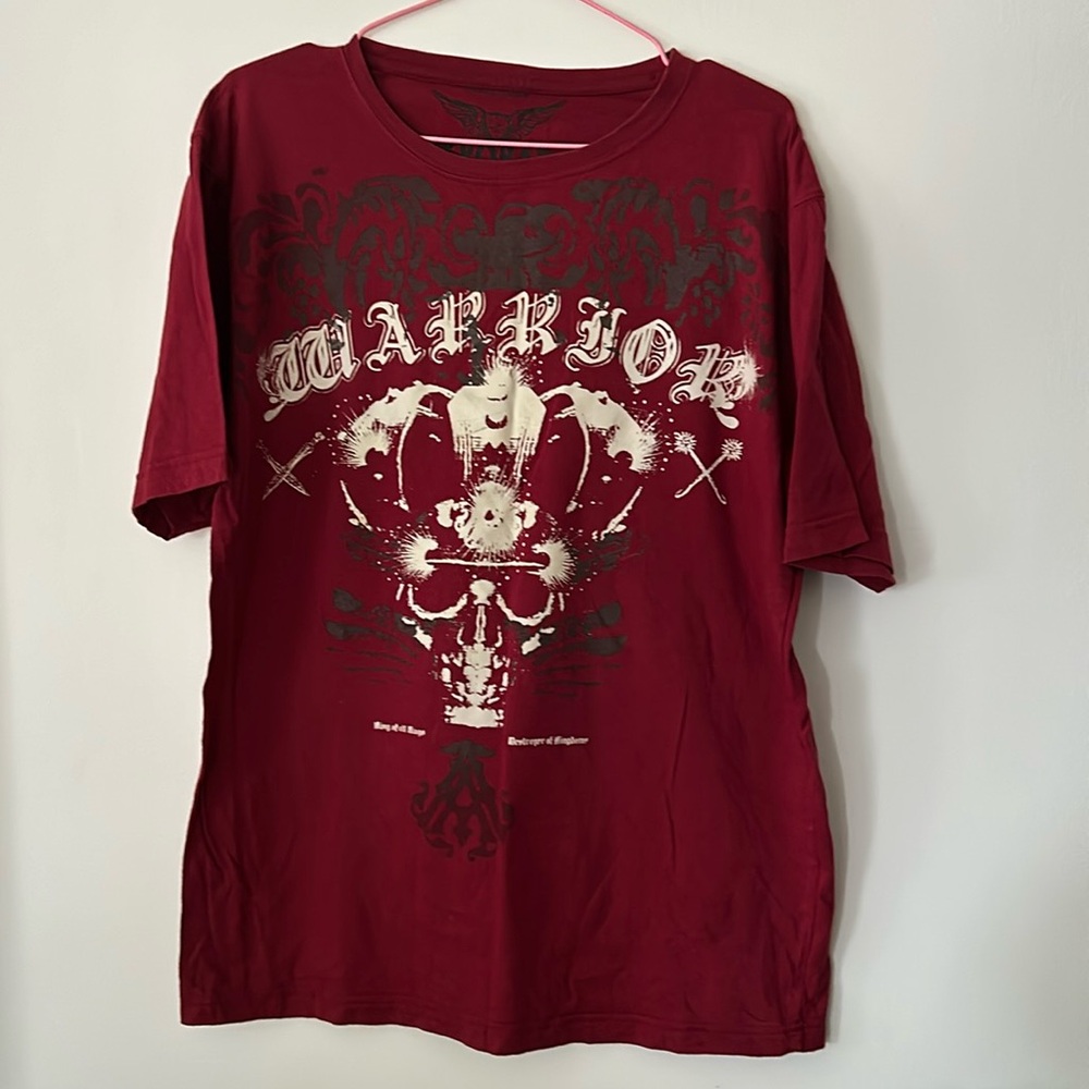 Warrior Graphic Short Sleeve Tee - Burgundy